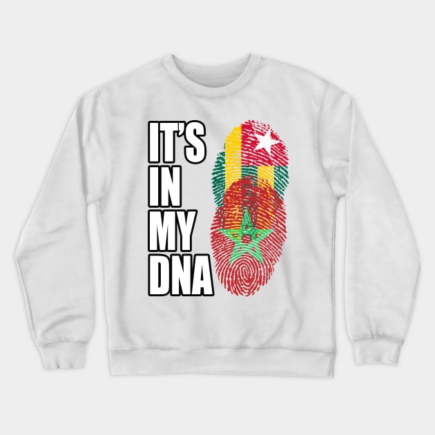 Togolese And Moroccan Mix Heritage DNA Flag Crewneck Sweatshirt by Just Rep It!!